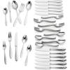 image:imageLenox Silverware Set Butterfly Meadow 2Piece Spreader Set 1810 Stainless Steel Dishwasher Safe Porcelain Handles Butter Knife Cheese Spreader Home And Kitchen Utensils Sets Silver 2 Piece65Piece Flatwate Set