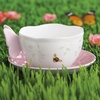 image:imageLenox Butterfly Meadow Figural Cup and Saucer Set YellowCup and Saucer  Pink