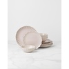 image:imageLenox Dinnerware Set French Perle Scallop Blush 12Piece Set Service For 4 Stoneware Dishwasher Safe Microwave Safe Plates and Bowls sets Dish Set Plate Set Home And Kitchen Pink 12 Piece