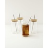 image:imageLenox Drinkware Tuscany Classics Cold Beverage Set Of 4 Iced Coffee Cups With Straws amp Lids Borosilicate Material Dishwasher Safe Coffee Glasses Drinking Glasses Glass Cups Clear 12 Piece