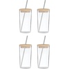 image:imageLenox Drinkware Tuscany Classics Cold Beverage Set Of 4 Iced Coffee Cups With Straws amp Lids Borosilicate Material Dishwasher Safe Coffee Glasses Drinking Glasses Glass Cups Clear 12 Piece