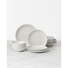 image:imageLenox 893544 French Perle Scallop 4Piece Accent Plate Set Matte OffWhite12Piece Dinnerware Set