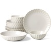 image:imageLenox 893544 French Perle Scallop 4Piece Accent Plate Set Matte OffWhite12Piece Dinnerware Set Bowls
