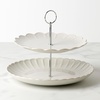 image:imageLenox 893544 French Perle Scallop 4Piece Accent Plate Set Matte OffWhiteTiered Server White
