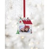 image:imageLenox Christmas Tree Ornaments House Frame Silverplated Ornament Square Picture Frame Red Ribbon for Hanging Christmas Decor Tree Decor Family Picture Ornaments Silver 1Piece 25x275Inch