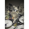 image:imageLenox Dinnerware Set Nightmare Before Christmas Accent Plates Set For 4 Jack Skellington Halloween Decor Indoor Porcelain Dishwasher Safe Microwave Safe Halloween Dishes WhiteBlack 4 PiecesLit Figurine