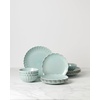 image:imageLenox French Perle Scallop Ice Blue Mug Set Set of 4 Stoneware Dinnerware Microwave amp Dishwasher Safe12Piece Dinnerware Set  Ice Blue