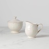 image:imageLenox French Perle White Tall Salt and Pepper Set Sugar  Creamer Set
