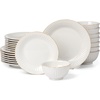 image:imageLenox 891196 French Perle Groove White 12Piece Pasta Bowl Dinnerware Set Service For 424Piece Dinnerware Set