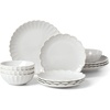 image:imageLenox 893544 French Perle Scallop 4Piece Accent Plate Set Matte OffWhite12Piece Dinnerware Set