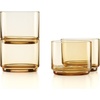 image:imageLenox 897841 Tuscany Classics Stackable Coolers Set Of 4 SmokeShort Glasses  Set of 4  Amber