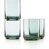 Tall Glasses  Set of 4  Green