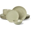 image:imageLenox Stoneware Dinnerware Sets For 6 French Perle Scallop Matcha 18Piece Dinnerware Set Service For 6 Dishwasher Safe Ceramic Plates Stoneware Dinner Plates and Bowls Sets Green 18 Piece