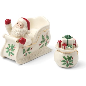 image:imageLenox 890765 Holiday Ornament Candy Jar Christmas HostingFigural Salt  Pepper Set