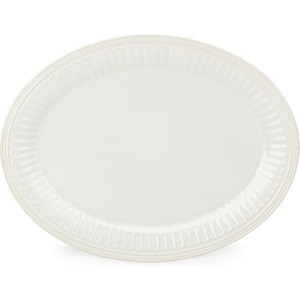image:imageLenox 891196 French Perle Groove White 12Piece Pasta Bowl Dinnerware Set Service For 4Platter