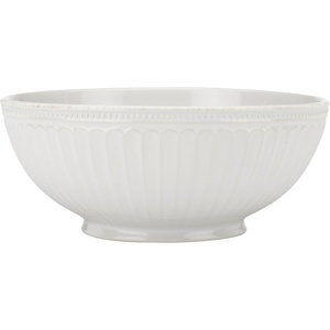 image:imageLenox 891196 French Perle Groove White 12Piece Pasta Bowl Dinnerware Set Service For 4Serving Bowl