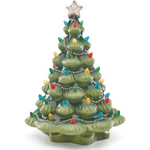 image:imageLenox 896878 Treasured Traditions Pink Lit Tree OrnamentLit Tree  Green