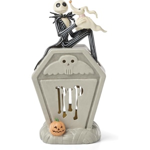 image:imageLenox Dinnerware Set Nightmare Before Christmas Accent Plates Set For 4 Jack Skellington Halloween Decor Indoor Porcelain Dishwasher Safe Microwave Safe Halloween Dishes WhiteBlack 4 PiecesLit Figurine