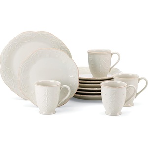 image:imageLenox French Perle Dessert Plates White Set of 412Piece Dinnerware Set  Mugs