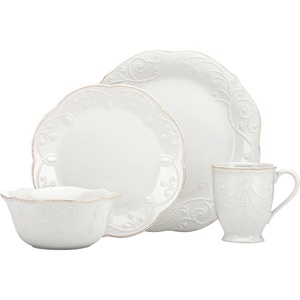 image:imageLenox French Perle Dessert Plates White Set of 44Piece Place Setting