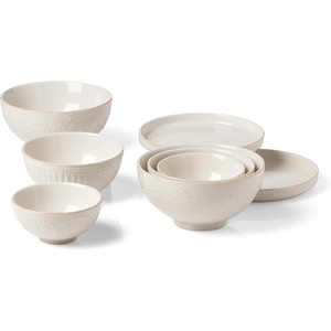image:imageLenox French Perle Dessert Plates White Set of 48Piece Nested Dinnerware Set