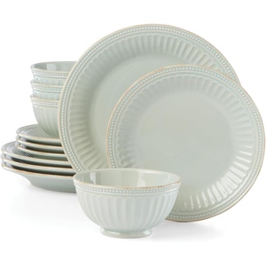 image:imageLenox French Perle Groove Dinnerware Stoneware Latte Mugs Set of 212Piece Place Setting