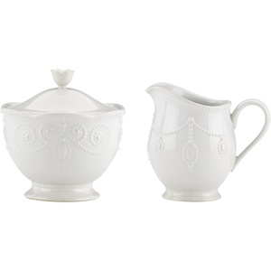 image:imageLenox French Perle White Tall Salt and Pepper Set Sugar  Creamer Set