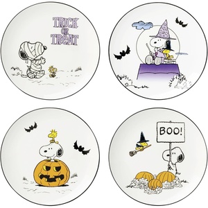 image:imageLenox Serveware The Great Pumpkin Figural Treat Dish Handwash Only Durable Porcelain Dish Tray Halloween Decor Indoor Halloween Table Decorations Snoopy Design Fall Decor 8 x 65 x 1inchAccent Plates  Set of 4