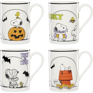 image:imageLenox Serveware The Great Pumpkin Figural Treat Dish Handwash Only Durable Porcelain Dish Tray Halloween Decor Indoor Halloween Table Decorations Snoopy Design Fall Decor 8 x 65 x 1inchMugs  Set of 4