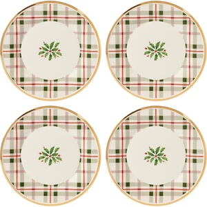 image:imageLenox 894967 Holiday Plaid 4Piece Mug Set Christmas Dinnerware HostingAccent Plates  Set of 4