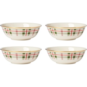 image:imageLenox 894967 Holiday Plaid 4Piece Mug Set Christmas Dinnerware HostingAllPurpose Bowls  Set of 4