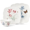 image:imageLenox Porcelain Dinnerware Sets For 6 Lenox Butterfly Meadow Collection Square 18Piece Dinnerware Set Service For 6 Kitchen and Dining Round Bowls Square Dinner Plates and Bowls Sets 18 Piece