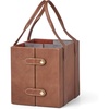image:imageLenox Barware Genuine Leather amp Suede Wine Caddy Includes Leather Caddy Wood Tray Stainless Steel Bar Knife Stainless Steel Bottle Opener Wine Bag Brown 4 Pieces 925L x 825W x 925HInches