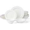 image:imageLenox Dinnerware Sets Studio 1414 Rimmed 16Piece Dinnerware Set Service For 4 Bone China Material Dishwasher Safe Microwave Safe Plates Bowls Plates And Bowls Dinner Dishes White 16 Piece