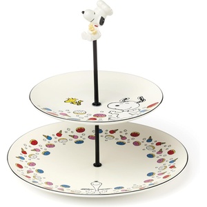 image:imageLenox Tiered Serving Tray Chef Snoopy Tiered Server Porcelain Material Hand Wash Only Serveware Set Cupcake Stand Cake Stand Dessert Table Display Set Serving Platter PlattersWhite 1 Piece