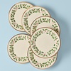 image:imageLenox Holiday 6Piece Dinner Plates Dinnerware Set Service For 6 Porcelain Dishwasher Safe Round Plates Set Holiday Red amp Green Perfect for Gatherings Christmas Dinnerware Ivory 6 PieceDinner Plates  Set of 6