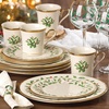 image:imageLenox Holiday 6Piece Dinner Plates Dinnerware Set Service For 6 Porcelain Dishwasher Safe Round Plates Set Holiday Red amp Green Perfect for Gatherings Christmas Dinnerware Ivory 6 Piece12Piece Dinnerware Set Includes Mugs