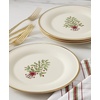 image:imageLenox Holiday 6Piece Dinner Plates Dinnerware Set Service For 6 Porcelain Dishwasher Safe Round Plates Set Holiday Red amp Green Perfect for Gatherings Christmas Dinnerware Ivory 6 PieceAccent Plates  Trees  Set of 4