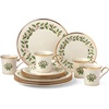 image:imageLenox Holiday 6Piece Dinner Plates Dinnerware Set Service For 6 Porcelain Dishwasher Safe Round Plates Set Holiday Red amp Green Perfect for Gatherings Christmas Dinnerware Ivory 6 Piece12Piece Dinnerware Set Includes Mugs