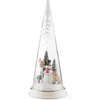 image:imageLenox 895174 Lit Christmas Cone with North Pole Snowman Scene Holiday Decor
