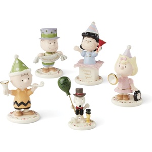 image:imageLenox 866598 Peanuts 5Piece Happy New Year Figurine Set by Decorations Indoor Decor Collectible Figures