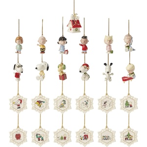 image:imageLenox 897745 Peanuts Advent Calendar Christmas Ornaments 2025 Holiday Decorations 25Piece Ornament Set