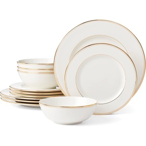 image:imageLenox 897867 Federal Gold Tree Accent Plates Service For 4 Christmas Dishes Dinnerware Set Holiday12Piece Dinnerware Set