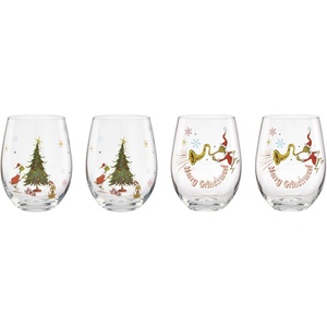 image:imageLenox 898093 Merry Grinchmas Tidbit Plates Service For 4 Assorted Christmas Dishes Dinnerware Set HolidayTumblers  Set of 4