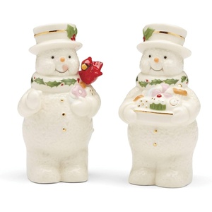 image:imageLenox Figurine Happy Holly Days North Pole Snowman LightUp Figurine Christmas Decorations Christmas Decor Indoor Snowman Design Ivory 1 Piece 775Inch Height 2 AAA Batteries Not IncludedSalt  Pepper Set