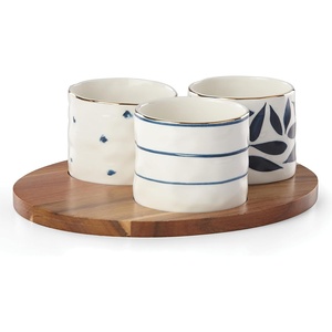 image:imageLenox Blue Bay 4Piece Dessert Mug Set 275 LBSnack Bowls  Round