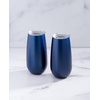 image:imageCambridge E956BLTS1BM 6 Oz Navy Stainless Steel Champagne Flutes Set Of 2