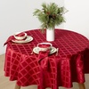 image:imageLenox Laurel Leaf 90 Round Tablecloth WhiteRed