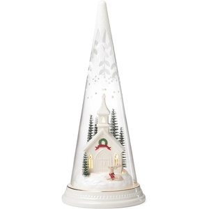 image:imageLenox 896634 Lit Christmas Cone with Church Scene Holiday DecorChurch