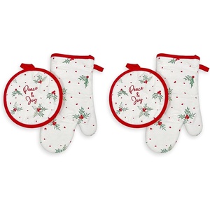 image:imageLenox Bayberry Peace amp Joy Oven Mit and Pot Holder 2 Piece Set Multicolor 8 W x 125 L8W x 125L Pack of 2